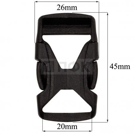 Фастекс FH-20 (защелка-трезубец) ПП 20мм цв черный (уп 1000шт) Фастекс FH-20 (защелка-трезубец) ПП 20мм цв черный (уп 1000шт)