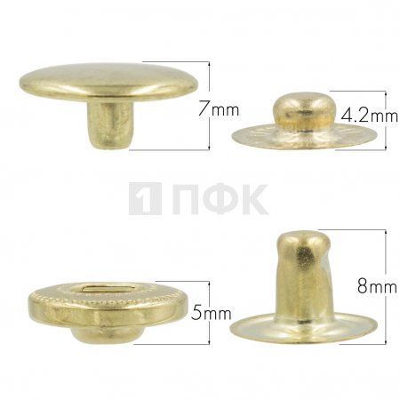 Кнопка для одежды 15мм Альфа латунь цв золото (уп 720шт) NEW STAR