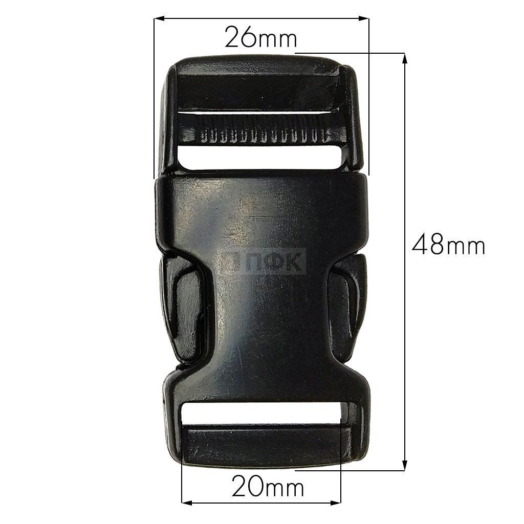 Фастекс (защелка-трезубец) ПП 25мм цв черный (уп 3200шт) — ПФКР Фастекс (защелка-трезубец) ПП 25мм цв черный (уп 3200шт)