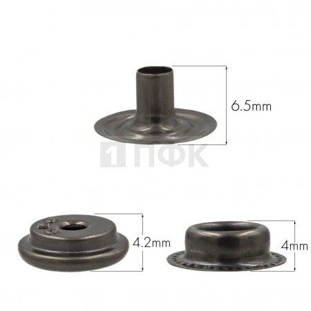 3 Части кнопки для одежды 15мм №61 нерж цв никель тем (уп 720шт) DNG