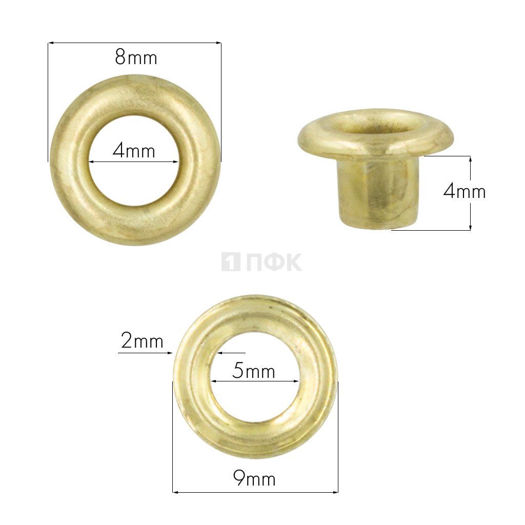 Люверсы №2 4мм сталь эконом цв золото (уп 5000/200000шт) — ПФКР Люверсы №2 4мм сталь эконом цв золото (уп 5000/200000шт)