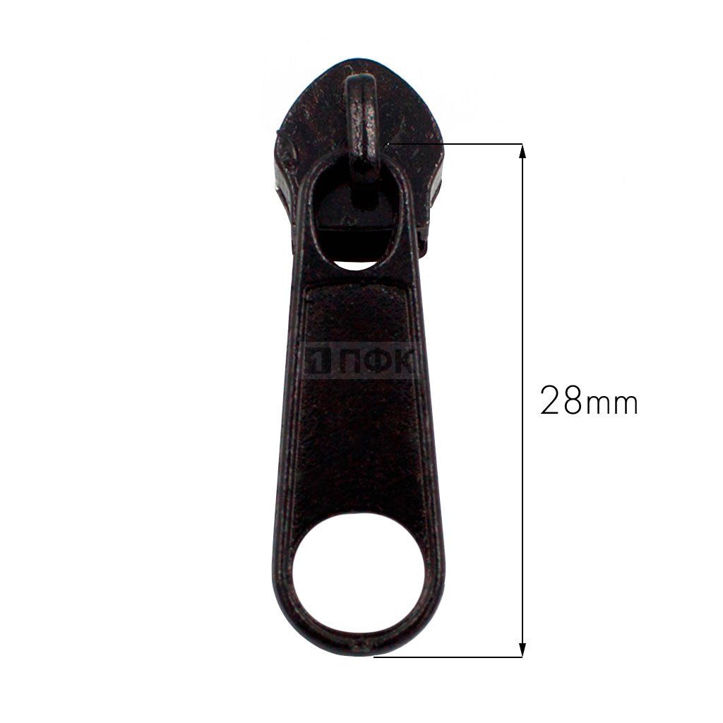 Бегунок для спиральной (витой) молнии тип 5 галант цв 322 черный (уп 2000шт/10000шт)2,3гр УЛУЧШЕННЫЙ