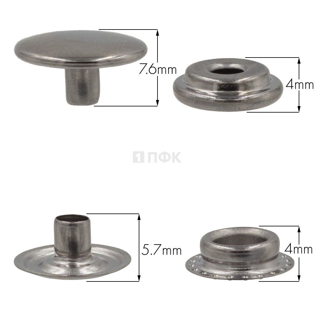 Кнопка для одежды 15мм №61 латунь цв никель тем (уп 720шт) NEW STAR