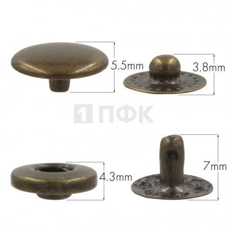 Кнопка для одежды 12,5мм Альфа нерж цв антик (уп 1440шт) BUTTONI Кнопка для одежды 12,5мм Альфа нерж цв антик (уп 1440шт) BUTTONI