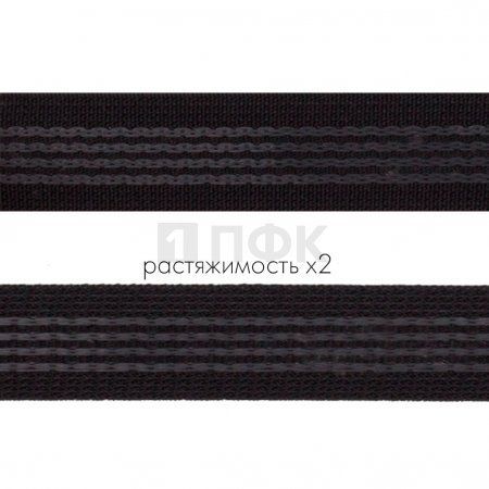 Резинка тканая с латексом 25мм цв черный (уп 40м/200м)