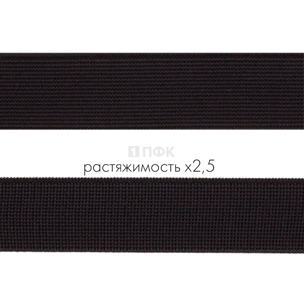 Резинка тканая 25мм 16 гр/м цв черный (уп 40м/480м)