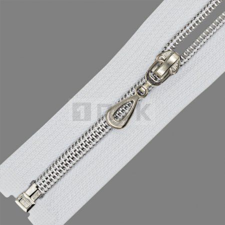 Молния спиральная (витая) тип 7 80см арт.0325 разъем цв 101 зв серебро (уп 100шт)