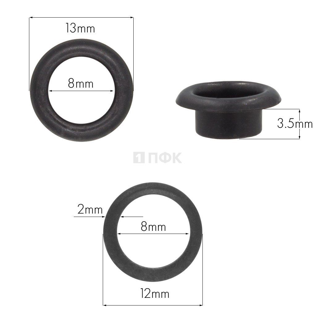 Люверсы №5 8мм сталь эконом цв оксид (уп 2000шт/50000шт) — ПФКР Люверсы №5 8мм сталь эконом цв оксид (уп 2000шт/50000шт)