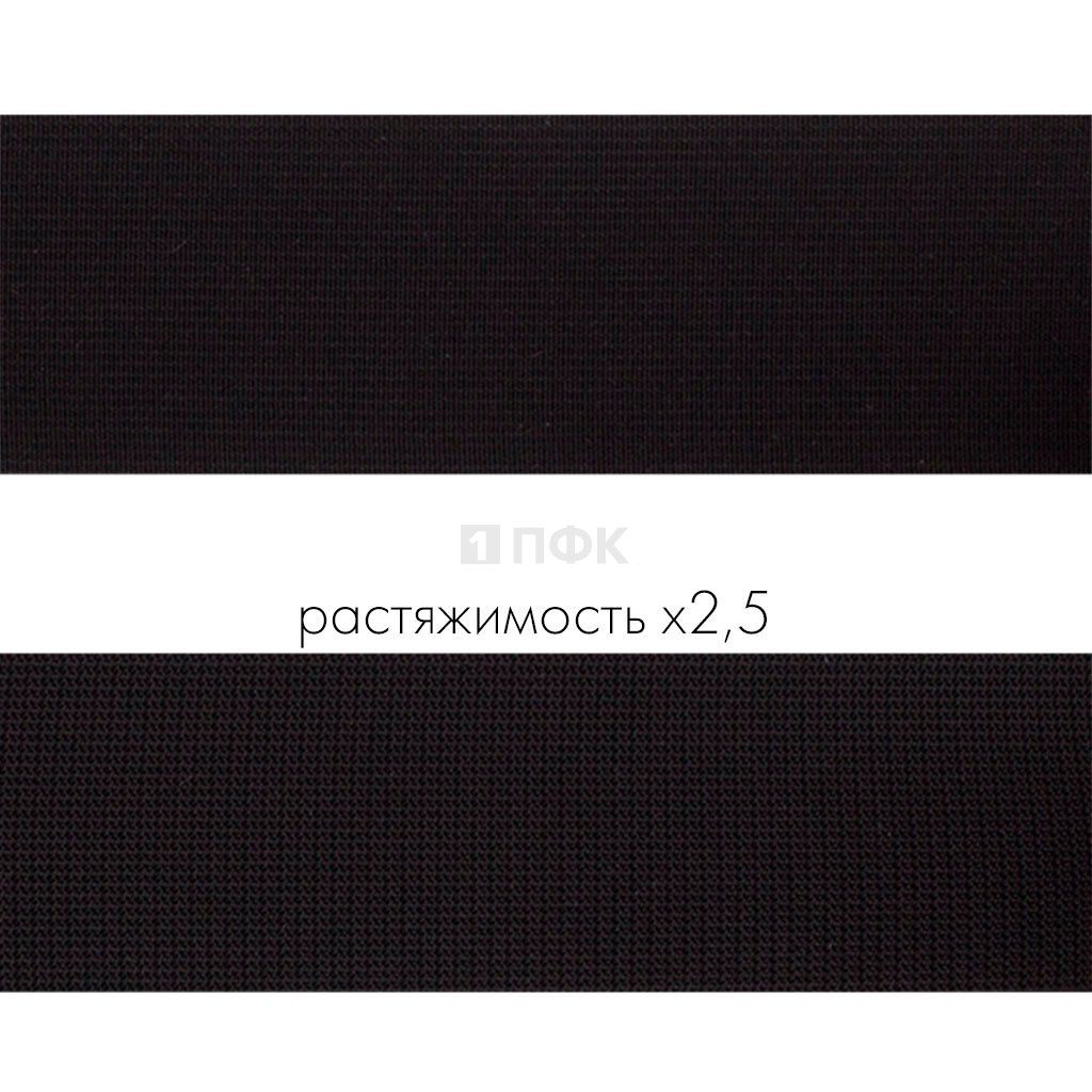 Резинка тканая 40мм 24 гр/м цв черный (уп 50м/200м)
