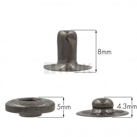 3 Части кнопки для одежды 15мм Альфа сталь цв никель тем (уп 720шт) STORM