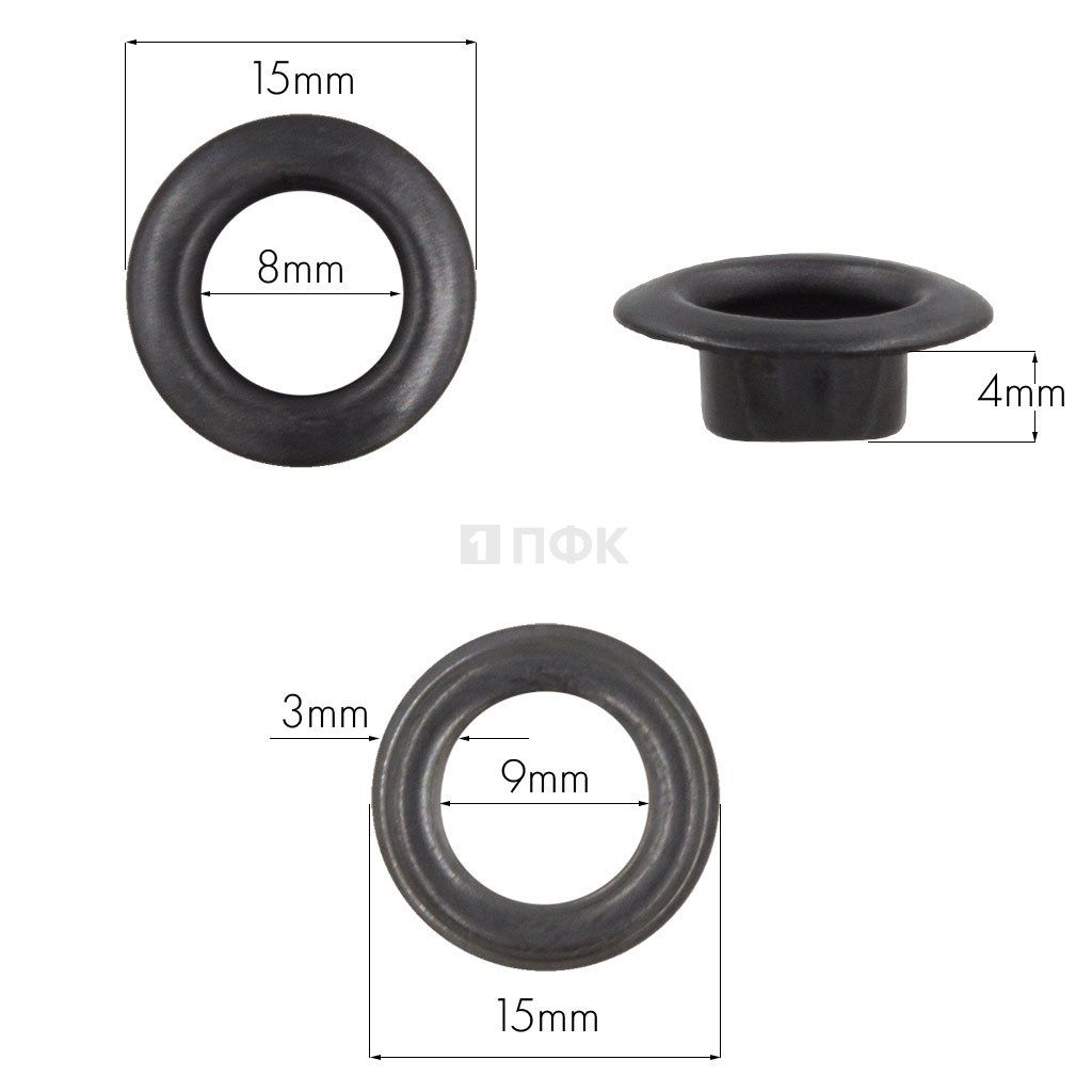 Люверсы №5 8мм нерж цв оксид (уп 1000шт) — ПФКР Люверсы №5 8мм нерж цв оксид (уп 1000шт)