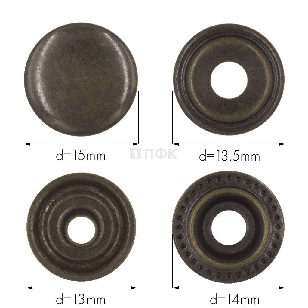Кнопка для одежды 15мм №61 латунь цв антик (уп 720шт) NEW STAR — ПФКР Кнопка для одежды 15мм №61 латунь цв антик (уп 720шт) NEW STAR