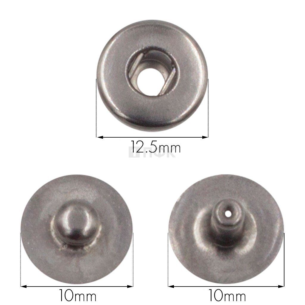 3 Части кнопки для одежды 12,5мм Альфа сталь цв никель тем (уп 1440шт) STRONG 