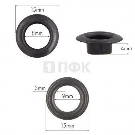 Люверсы №5 8мм сталь цв оксид (уп 1000шт) Люверсы №5 8мм сталь цв оксид (уп 1000шт)