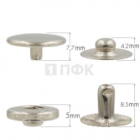 Кнопка для одежды 15мм Альфа нерж цв никель (уп 720шт) NEW STAR