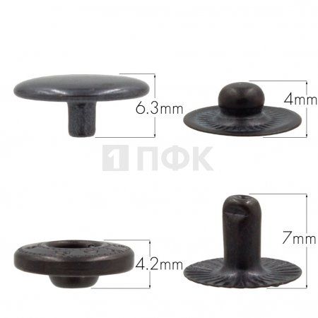 Кнопка для одежды 12,5мм Альфа нерж цв оксид (уп 1440шт) DNG