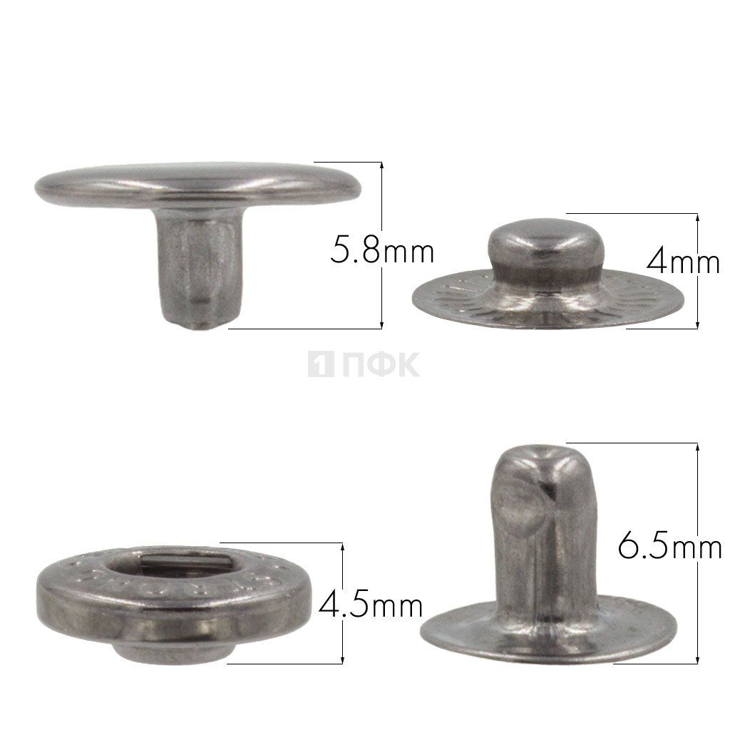 Кнопка для одежды 12,5мм Альфа латунь цв никель тем (уп 1440шт) STRONG — ПФКР Кнопка для одежды 12,5мм Альфа латунь цв никель тем (уп 1440шт) STRONG