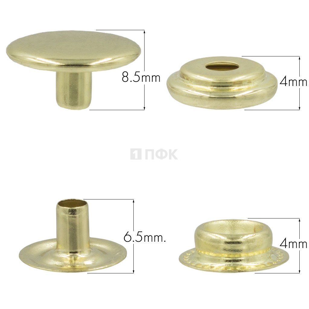 Кнопка для одежды 15мм №61 латунь цв золото (уп 720шт) STRONG