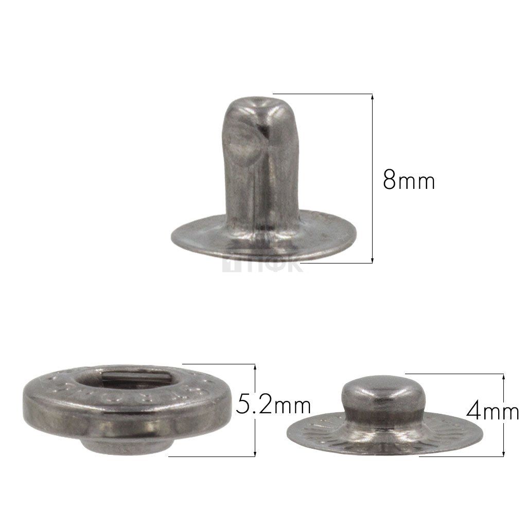 3 Части кнопки для одежды 15мм Альфа латунь цв никель тем (уп 720шт) STRONG